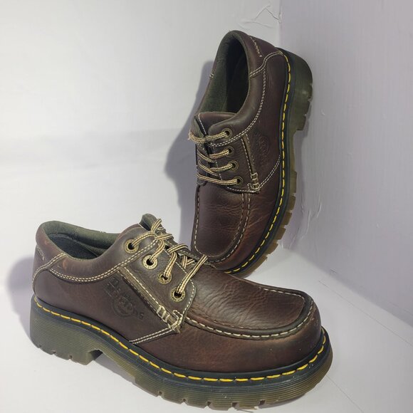 Dr. Martens 8A47 Men’s Size 9M Brown Leather 4 Eye Lace Up Chunky Oxford Shoes - Picture 9 of 11
